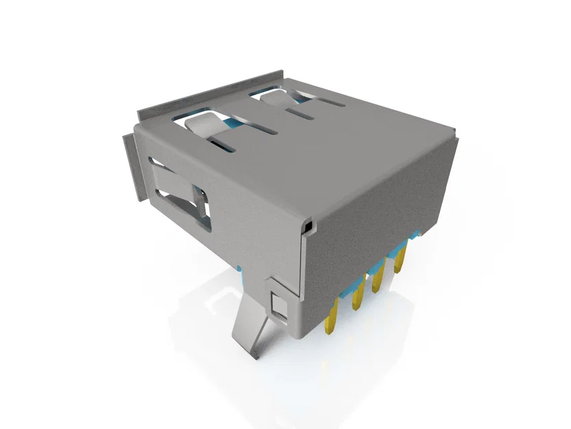 Mô hình 3D cổng USB A Female tỉ lệ 1:1 cho thiết kế điện tử - Image 3
