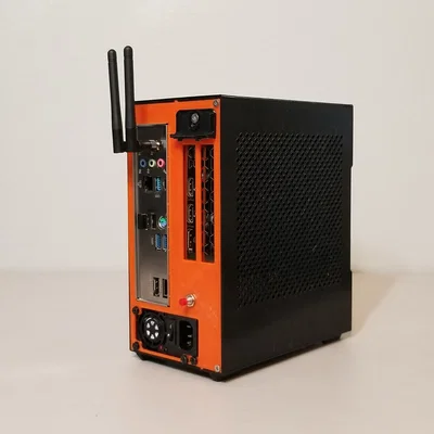 Case Mini ITX 4.7L in dễ (2 mảnh), sandwich, không cần thread insert/standoff/feet