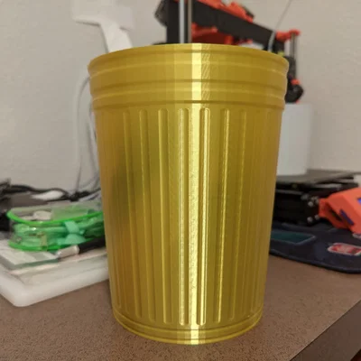 Thùng rác mạ kẽm (in vase mode)