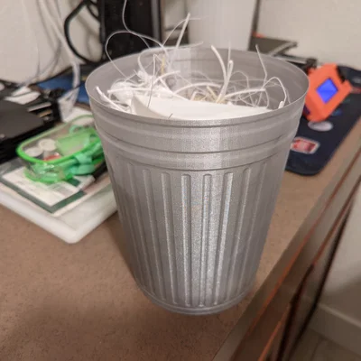 Thùng rác mạ kẽm (in vase mode)