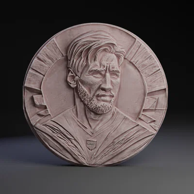 Mô hình phù điêu tròn Lionel Messi 3D dành cho fan bóng đá