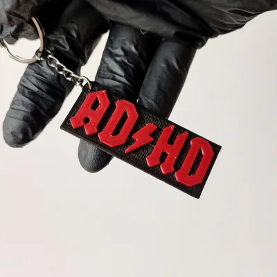 Móc khóa ADHD phong cách ACDC - File in 3D dễ in, cá tính