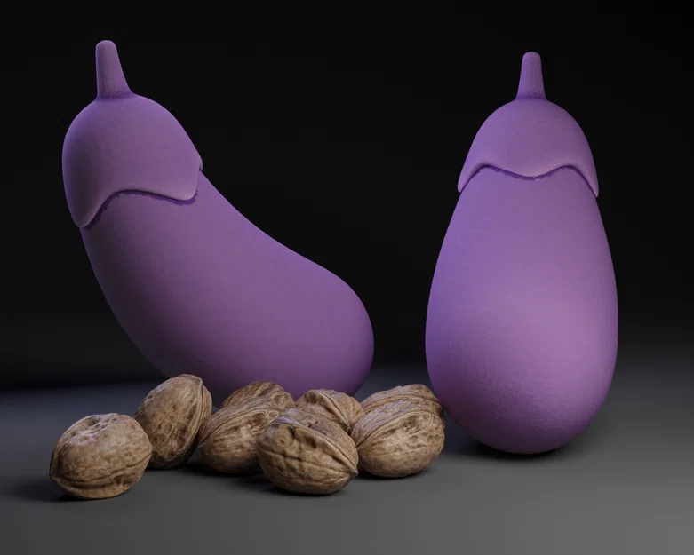 Mô hình 3D Eggplant Emoji trang trí cực chất và dễ in - Image 1