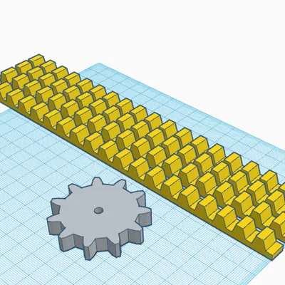 Bộ truyền động thanh răng và bánh răng Rack and Pinion in 3D