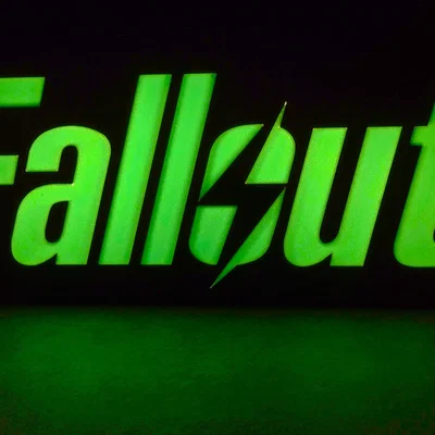 Đèn hộp logo Fallout tự in 3D trang trí góc máy cực chất