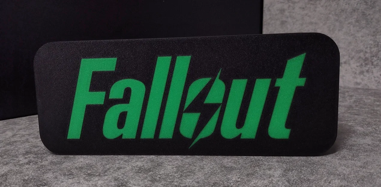 Đèn hộp logo Fallout tự in 3D trang trí góc máy cực chất - Image 3