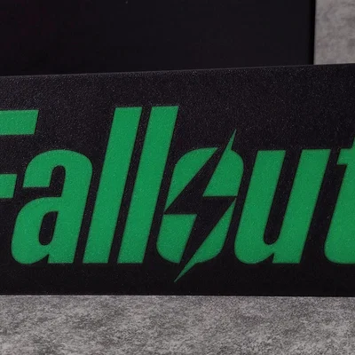 Đèn hộp logo Fallout tự in 3D trang trí góc máy cực chất