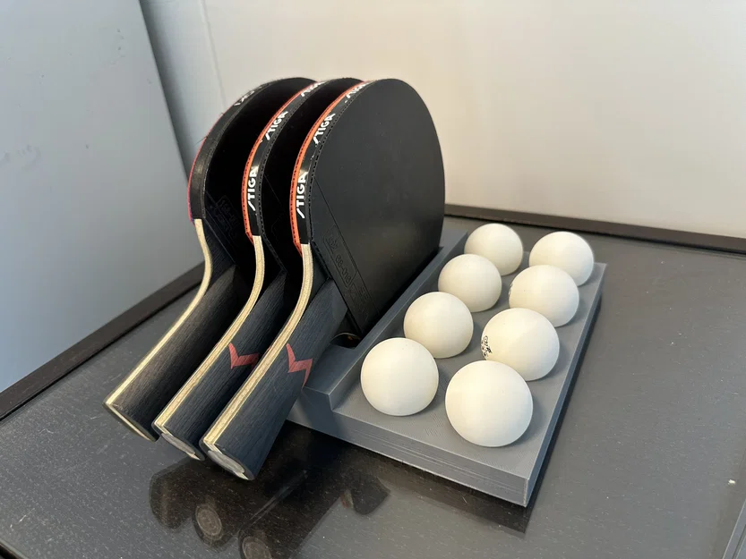 Khay đựng vợt và bóng bàn Ping Pong - Giải pháp lưu trữ 3D gọn gàng - Image 1