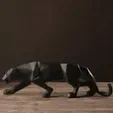 Mô hình tượng báo đen phong cách Origami Low Poly trang trí