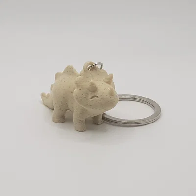 Móc khóa khủng long Triceratops 3D dễ thương (Cute Triceratops Keychain)