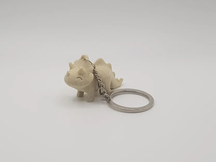 Móc khóa khủng long Triceratops 3D dễ thương (Cute Triceratops Keychain) - Image 2