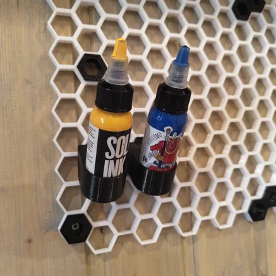 Giá treo chai mực xăm 3D cho Honeycomb Storage Wall