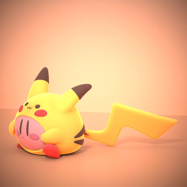 Kirby Modello Pikachiu – Mẫu in 3D Kirby hóa Pikachiu - Image 5