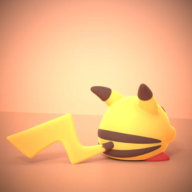 Kirby Modello Pikachiu – Mẫu in 3D Kirby hóa Pikachiu - Image 6