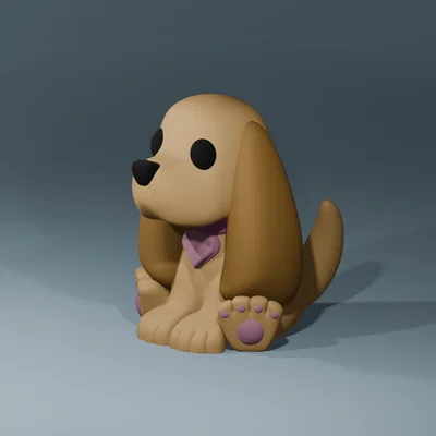 Mô hình 3D chó Cocker Spaniel dễ thương (Có hỗ trợ in đa màu)