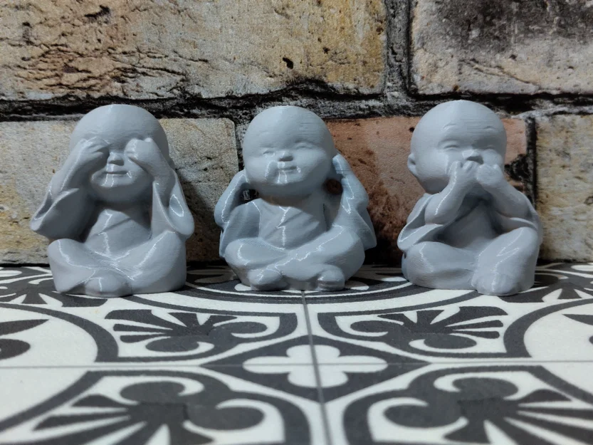 3 tượng Phật nhỏ dễ thương (bản smoothed) - Image 2