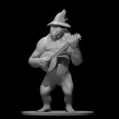 Bard biến hình thành Khỉ Đột Khổng Lồ (Polymorphed Bard as Giant Ape)