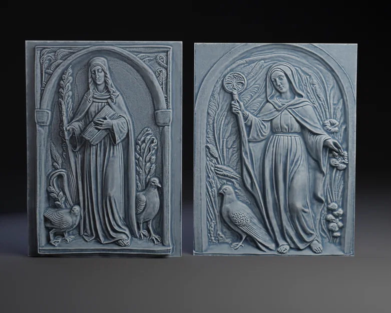Thánh Scholastica: Các mảng phù điêu (Bas-Relief Plaques) - Image 1