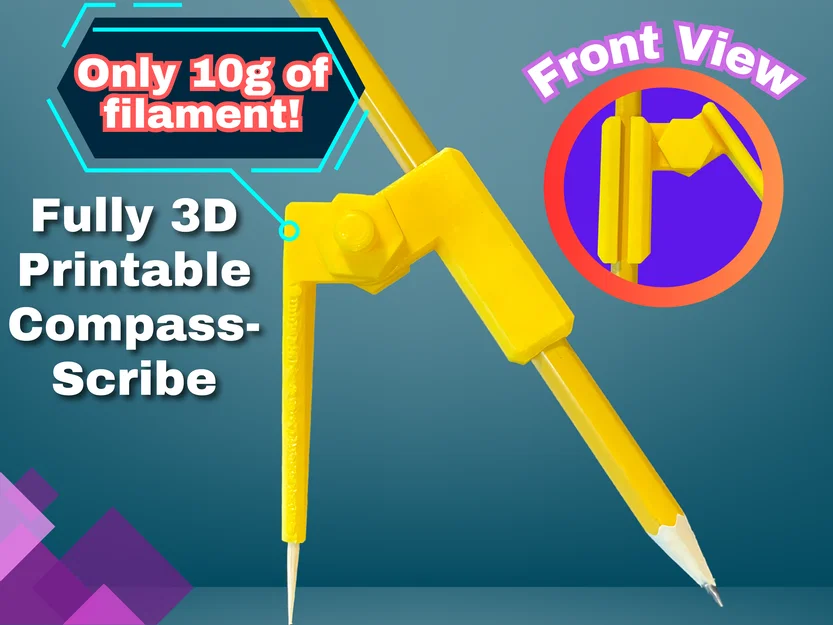 Compa & Dụng Cụ Vạch Dấu Đơn Giản | In 3D Toàn Bộ | Dưới 10g - Image 2