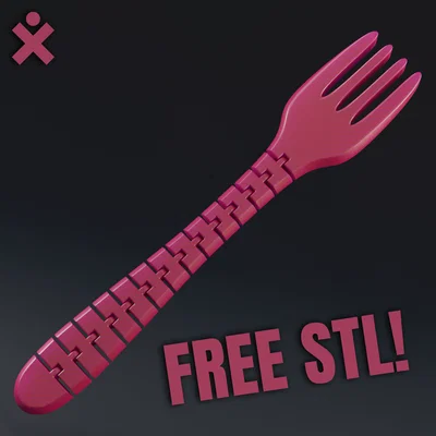 Mô hình nĩa uốn dẻo (Useless Fork) - File STL in 3D giải trí cực vui