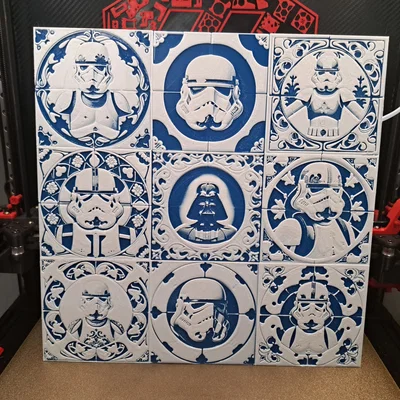 Tranh filament “Blue StormPoopers” phong cách Delfts Blue