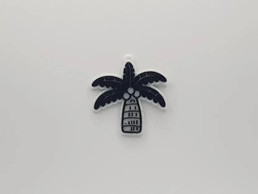 Móc khóa hình cây dừa (Palm Tree Keychain) - File in 3D xinh xắn - Image 1
