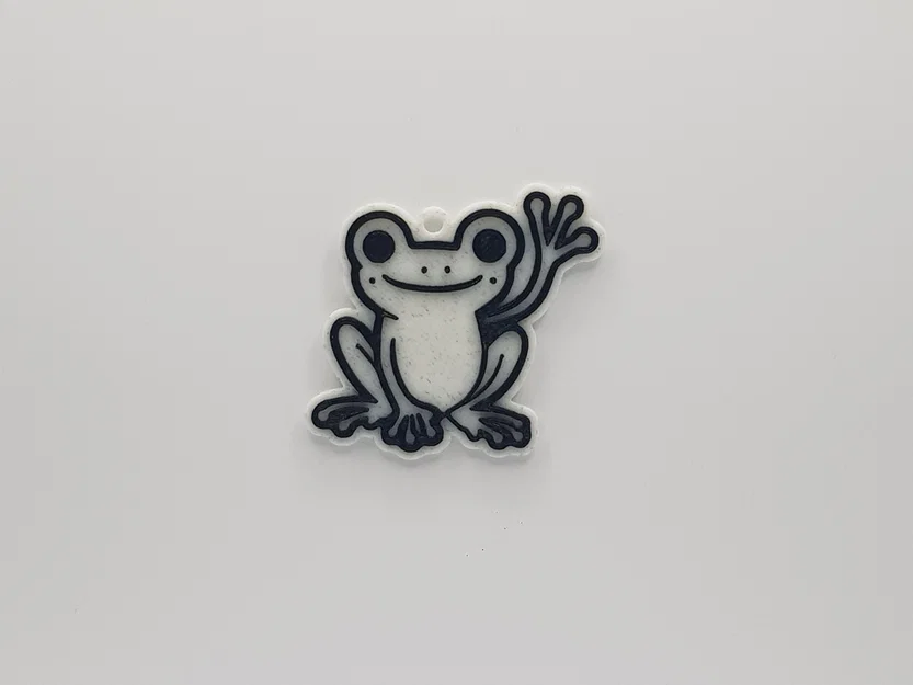Móc khóa chú ếch vẫy tay đáng yêu in 3D (Frog Waving Keychain) - Image 1