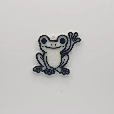 Móc khóa chú ếch vẫy tay đáng yêu in 3D (Frog Waving Keychain)
