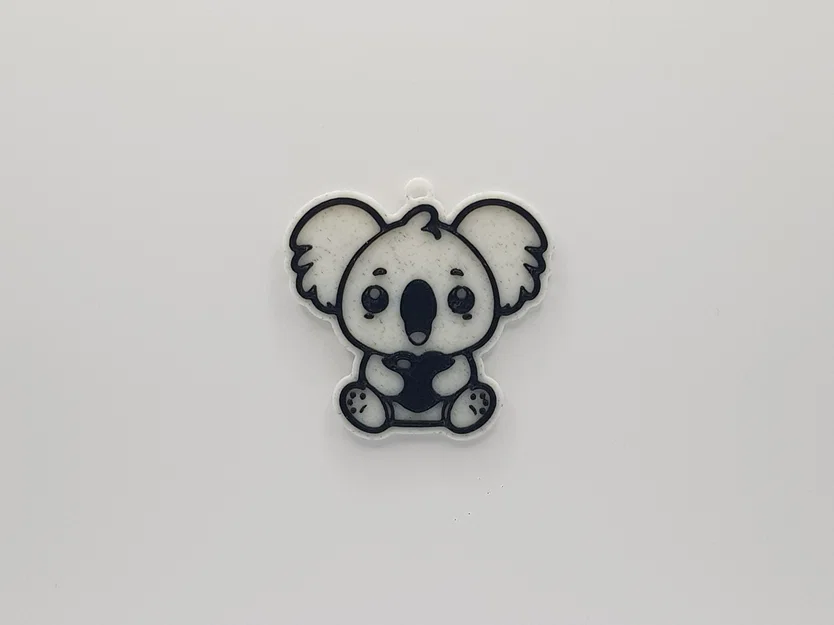 Móc khóa Koala ôm trái tim - Mẫu in 3D dễ thương cho mọi nhà - Image 1