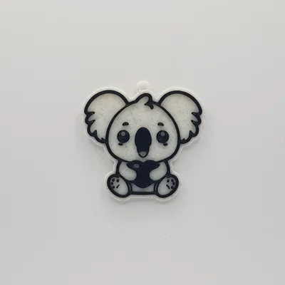 Móc khóa Koala ôm trái tim - Mẫu in 3D dễ thương cho mọi nhà