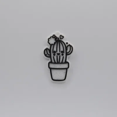 Móc khóa xương rồng dễ thương (Cute Cactus Keychain) in 3D đơn giản