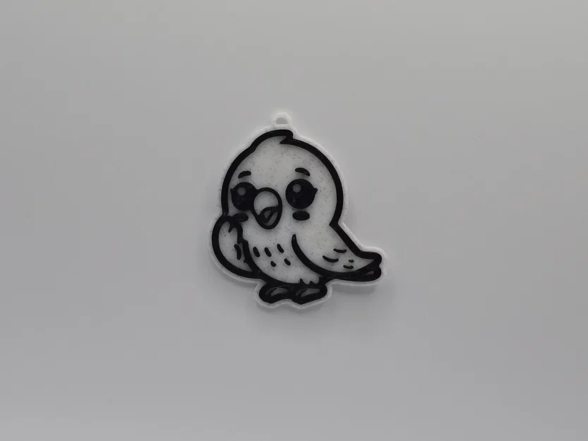 Móc khóa chim nhỏ dễ thương - Cute Bird Keychain in 3D đơn giản - Image 1