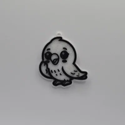 Móc khóa chim nhỏ dễ thương - Cute Bird Keychain in 3D đơn giản
