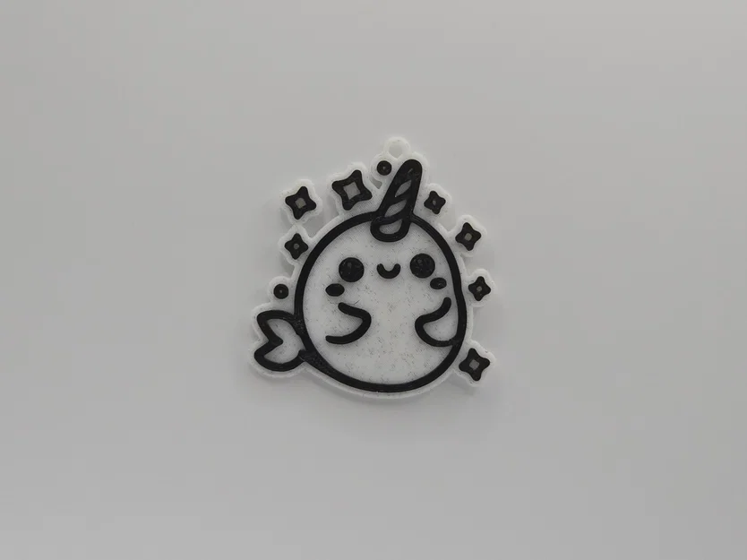 Móc khóa kỳ lân biển (Narwhal) 3D siêu dễ thương - Image 1