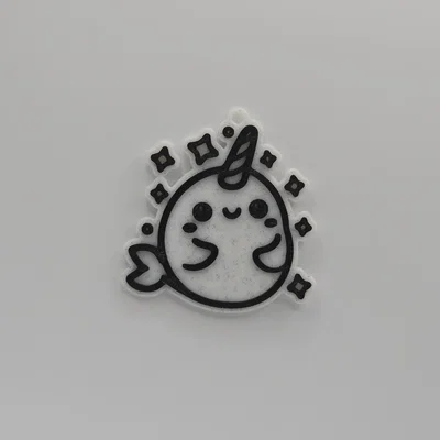 Móc khóa kỳ lân biển (Narwhal) 3D siêu dễ thương