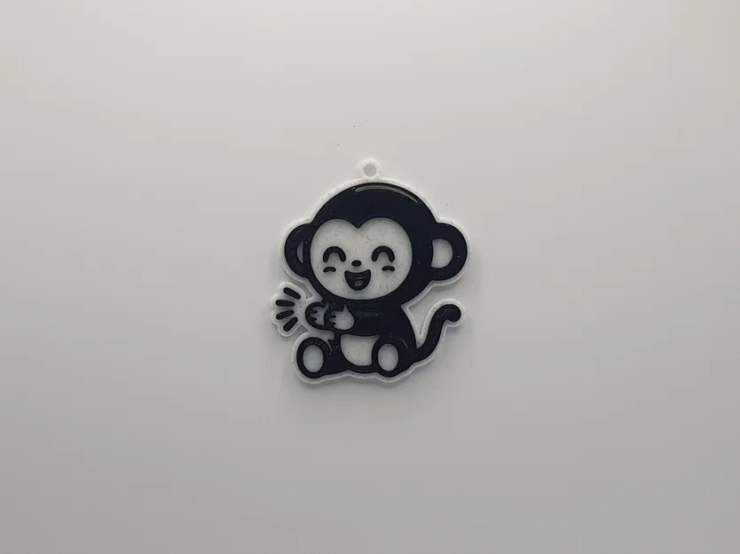 Móc khóa chú khỉ vỗ tay đáng yêu - File in 3D siêu dễ - Image 1