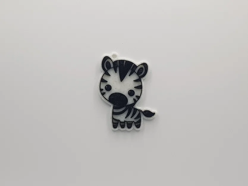 Móc khóa chú ngựa vằn (Cute Zebra Keychain) đáng yêu cho máy in 3D - Image 1