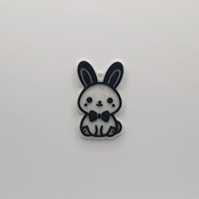 Mẫu in 3D móc khóa thỏ con thắt nơ dễ thương