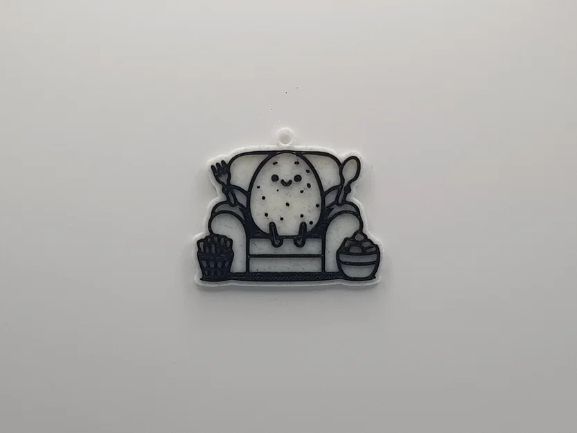 Móc khóa Couch Potato (củ khoai tây lười) in 3D cực dễ thương - Image 1