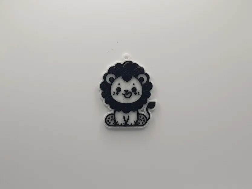 Móc khóa chú sư tử nhỏ đáng yêu (Cute Lion Keychain) in 3D - Image 1