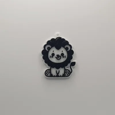 Móc khóa chú sư tử nhỏ đáng yêu (Cute Lion Keychain) in 3D