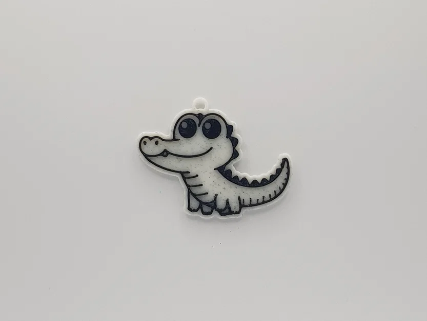 Móc khóa cá sấu nhỏ xinh - Mô hình in 3D dễ thương cho mọi nhà - Image 1