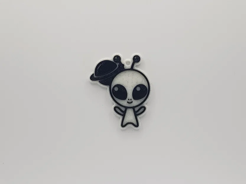 Móc khóa người ngoài hành tinh (Cute Alien Keychain) in 3D dễ thương - Image 1
