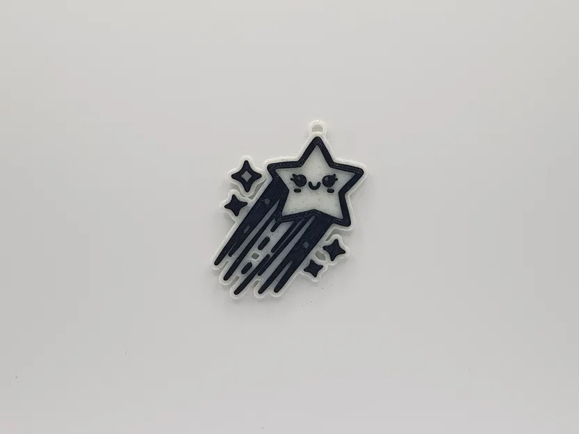 Móc khóa ngôi sao băng đáng yêu (Cute Shooting Star Keychain) cho máy in 3D - Image 1