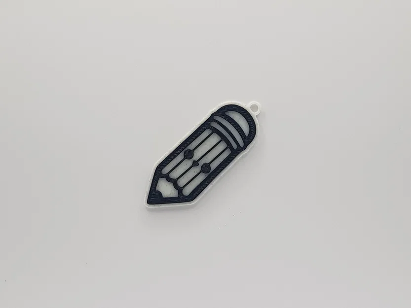 Móc khóa hình bút chì xinh xắn in 3D (Cute Pencil Keychain) - Image 1