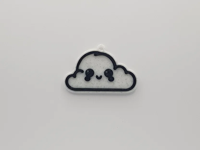 Móc khóa đám mây hạnh phúc (Happy Cloud Keychain) dễ in 3D - Image 1