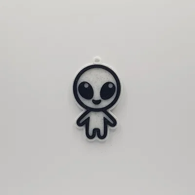 Móc khóa người ngoài hành tinh dễ thương in 3D