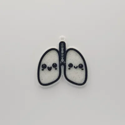 Móc khóa hình lá phổi ngộ nghĩnh - Mô hình in 3D dễ thương