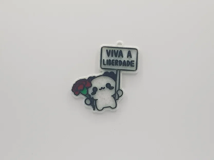 Móc khóa Axolotl cầm bảng “Viva a Liberdade” - Image 1