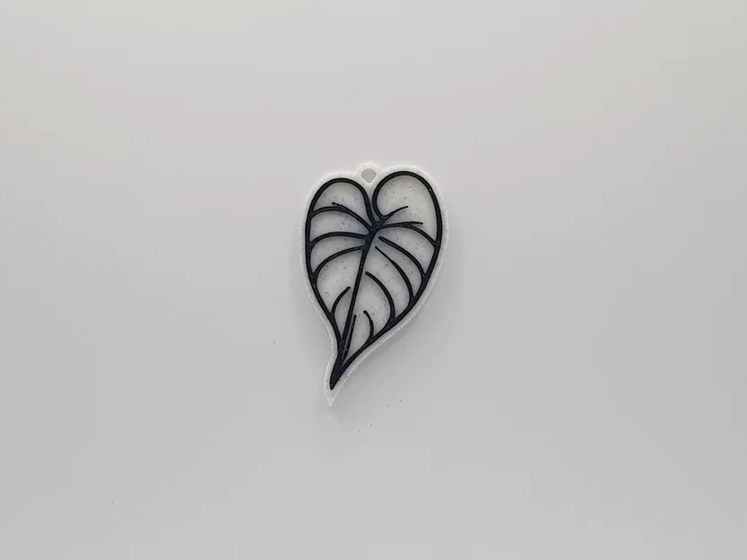 Móc khóa hình lá tai voi (Elephant Ear Leaf Keychain) in 3D đẹp mắt - Image 1